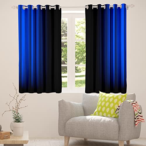 Geometric Abstract Ombre Window Curtains For Bedroom Living Room Kids Teens Dark Blue And Black Striped Curtains Decor Modern Fashion Window Drapes Treatments 52W X 63L,2 Panels #TOP3