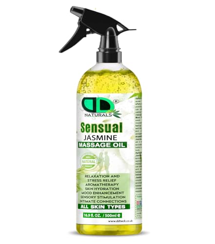 Image of Jasmine Massage Oil – Sensual Aromatherapy Body Oil for Relaxation, Stress Relief & Mood Enhancement – Hydrating Skin-Safe Formula for All Skin Types (500ml Spray)