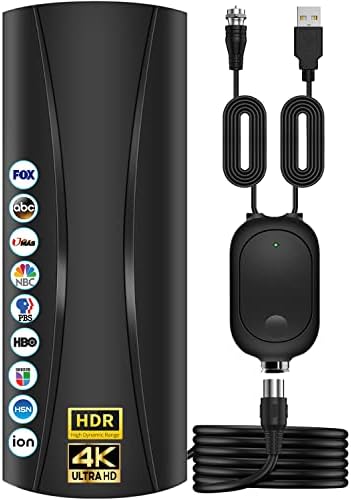 2023 Amplified Digital TV Antenna Long 500+ Miles Range, High Gain Indoor/Outdoor HD Antenna- Support 4K 1080p Digital Antenna and All Older TV's - Amplifier Newest Signal Booster