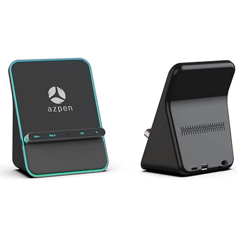 Wireless Charging Audio Dock by Azpen with Dual 8 watts Bluetooth Speakers, Upgraded Microphone for Handsfree Call, Wireless Charger for iPhone 15 14 13 12 11 and Samsung S23 S22 S21 S20 Cover
