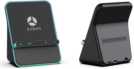 Wireless Charging Audio Dock by Azpen with Dual 8 watts Bluetooth Speakers, Upgraded Microphone for Handsfree Call, Wireless Charger for iPhone 15 14 13 12 11 and Samsung S23 S22 S21 S20