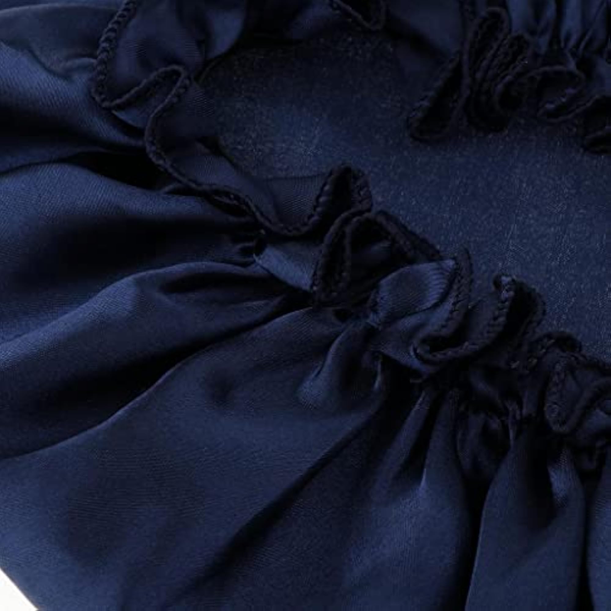 Silk Satin Navy Blue Night Sleep Cap for Hair Care