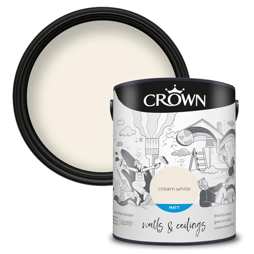 Crown Walls & Ceilings Matt Emulsion 5L - Cream White