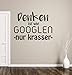 tjapalo® a106 Wandtattoo Büro Sprüche Motivation deutsch Wandsprüche Büro Motivationsspruch denken ist wie googlen, Farbe: Schwarz, Größe: B58xH33cm