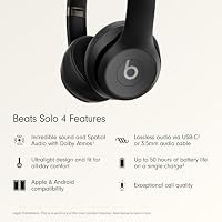 Beats Solo 4 - Wireless On-Ear Bluetooth Headphones, Up to 50-Hour Battery Life, Ultra-Lightweight Comfort, Powerful and Balanced Sound, Apple & Android Compatible - Matte Black — image 2