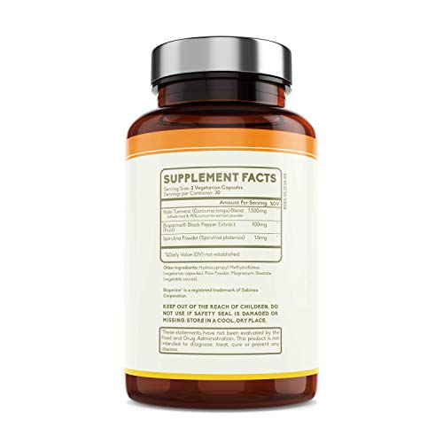 Nobi Nutrition Turmeric Curcumin with Bioperine and 95% Curcuminoids - Back Pain Relief, Joint Support and Anti Inflammatory - Tasteless Black Pepper for Quick Absorption - 90 Vegan Capsules - Thumbnail 3