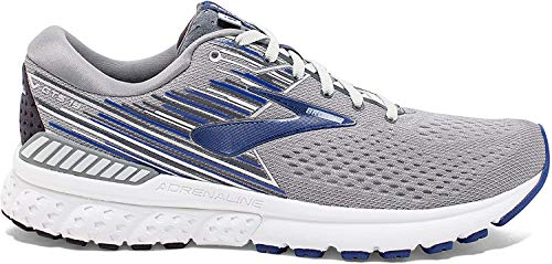 Brooks Mens Adrenaline GTS 19 Running Shoe - Grey/Blue/Ebony - D - 10.0