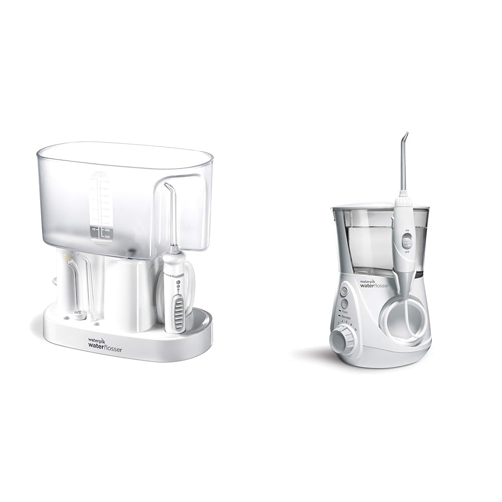Waterpik Water Flosser Classic WP 72 and Aquarius WP-660 with 10 Pressure Settings, 7 Tips