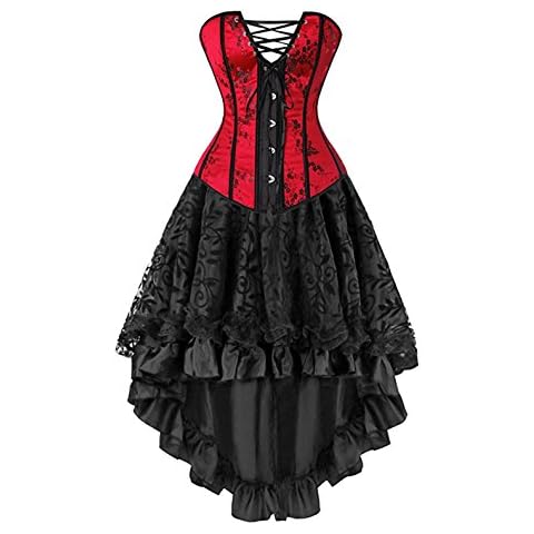 Kelvry Gothic Boned Lace Corset Dress Cover