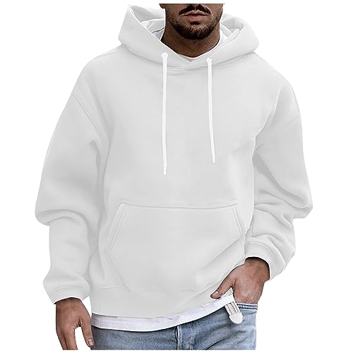 Hoodies For Men Printed Workout Pullover Trendy Long Sleeve Loose Sweatshirts