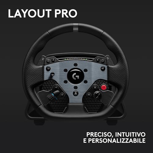 PRO Racing Wheel - Volante per PC, PS4, PS5, trasmissione diretta con forza di 11 Nm, feedback ultra-realistico, leve del cambio magnetiche, doppia frizione, disposizione dei pulsanti PRO - Controller - Immagine 4