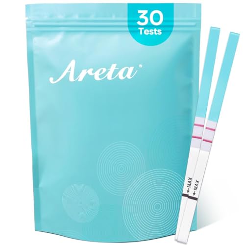 Areta 30 Test de Ovulación en Tiras: Prueba 25 mIU/mL Ultrasensible de LH - Monitor Preciso para la Fertilidad de Mujeres, Reactivo a Orina