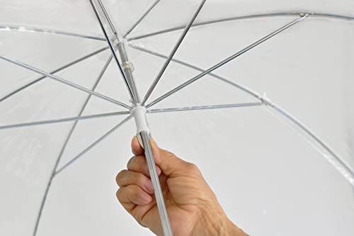 Home-X Clear Bubble Umbrellas for Rain & Windproof - Adult Large 2 Person Transparent Umbrella - Wedding, Prom & More.