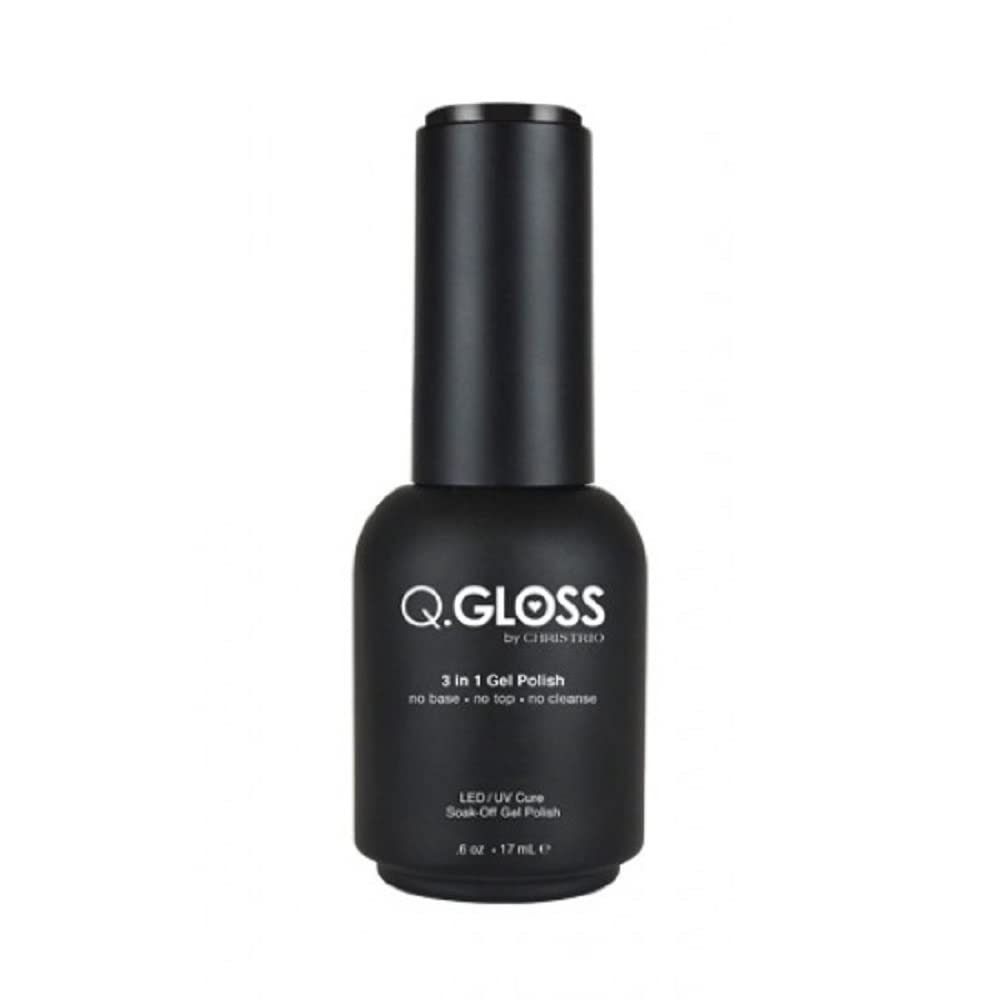 Q Gloss by Christrio 3 in 1 Soak-Off Gel Polish - No Base, Top or Cleanse #95 (Black) - 0.5 oz