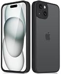 Mootobo for iPhone 15 Plus Case 6.7-Inch, Military-Grade Protection 360° Full Body Frosted Translucent Back Phone Cover, Anti-Fingerprint Slim Shockproof Phone Case for iPhone 15 Plus Case – Black