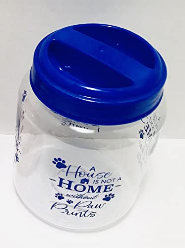 CGT BPA-Free Plastic Airtight Dog Cat Pet Treat & Food Storage Containers Canisters Jars Red Royal Blue My Favorite People Have Paws A House Is Not A Home Without Paw Prints (Set of 2) CGT BPA-Free Plastic Airtight Dog Cat Pet Treat & Food Storage Containers Canisters Jars Red Royal Blue My Favorite People Have Paws A House Is Not A Home Without Paw Prints (Set of 2)