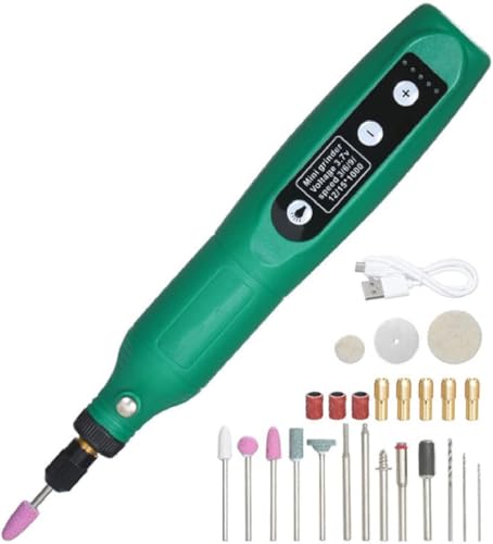 Mini Cordless Rotary Tool, 5-speed And Usb Charging Rotary Tool Kit, Front Led Lights And 24pcs Accessories Kit For Drilling, Carving, Engraving, Sanding, Polishing And Cutting