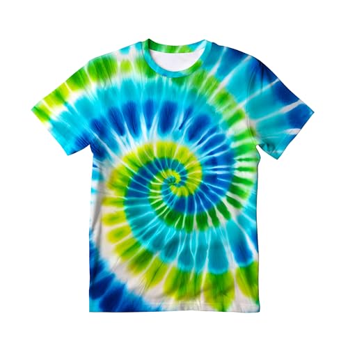 Image of Kids Tie Dye T-Shirt,Children Hippies Senior Tie Dye Tee Tshirt for Boys Girls