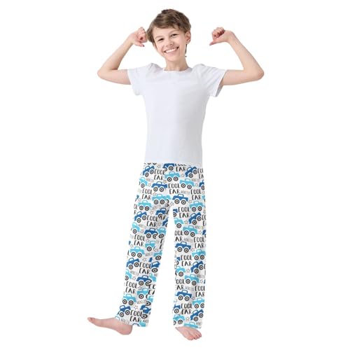 ZZXXB Cool Car Boys Long Pants Soft Trousers Elastic Waist Kids Lounge Bottoms with Pockets S-XL2
