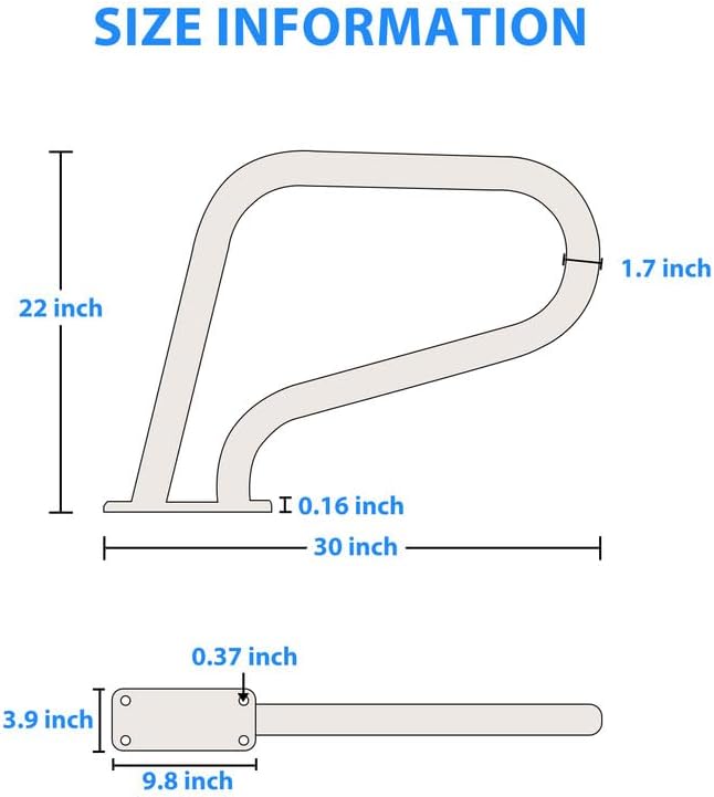 Miniatura 6 de Barandilla de piscina de 30 x 22 pulgadas, barandillas de piscina para piscinas enterradas, pasamanos de piscina de acero inoxidable con capacidad