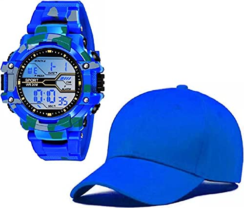 SELLORIA Combo of Black Dial Digital Black Baseball Embroidered Cap for Boys Mens,Kids (B09BNRMKZD) Amazon Price History, Amazon Price Tracker