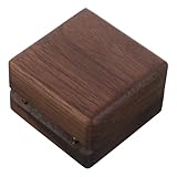 KOMBIUDA Schwarze Walnuss Manschettenknopfbox Quadratisch Rustikales Holz Schmuckaufbewahrungsetui für Herren Tragbarer Schmuck-organizer Eleganter Reise-etui Robustes Accessoire für
