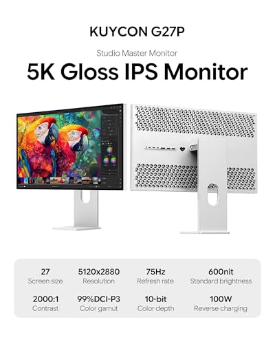 Image of G27P 27'' UHD 5K (5120x2880) Glossy Monitor, IPS Panel, 10-Bit Color, 99% sRGB 99% DCI-P3, 75Hz, 218PPI, HDR, 2000:1 Contrast, Low Blue Light, Eye Care (Honeycomb - with Stand)