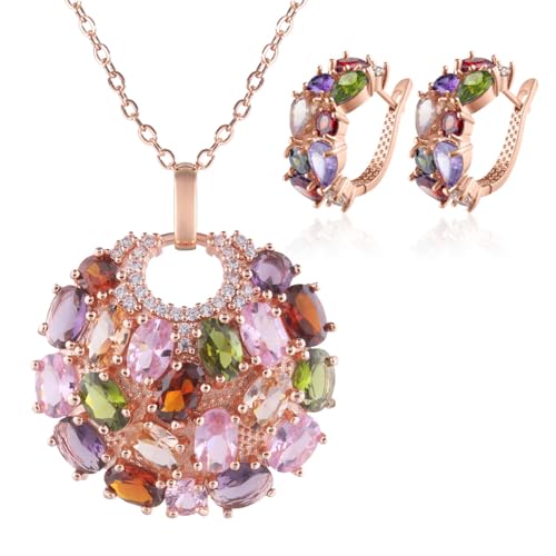 Mecool Pendant Necklace and Earrings Set | Cubic Zirconia/S925 St...