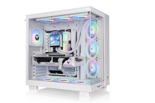 Image of Thermaltake View 380 XL TG ARGB PC Case, Snow White, Tempered Glass Panels, 4x120mm ARGB Fans