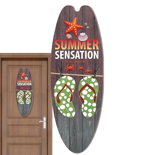 Tablero decorativo de tabla de surf - Arte de pared de playa de madera, pieza central de verano decoración de pared tropical costera | Ideal para el hogar, hotel, tienda, dormitorio, l