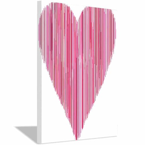 Décoration pour la Saint-Valentin idée cadeau tableau cœur rose 40x60cm CUDAOO
