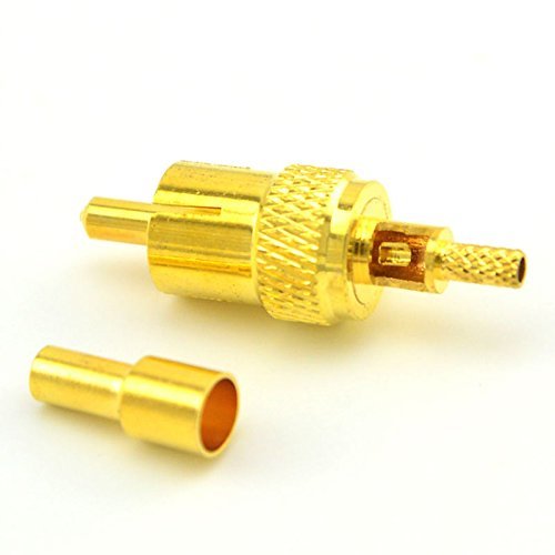 Gold Plated RCA Male Coax Cable Connector for RG174 RG316 Cable (Pack of 2) Ships from USA