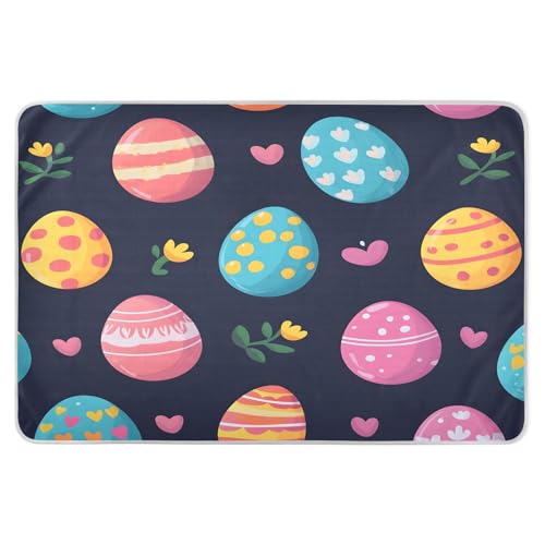 BOESI Doodle Easter Egg Pattern Waterproof Pads for Bedwetting and Incontinence, Reusable Pads, Reusable Diaper Pads for Bed, Sofa, Travel