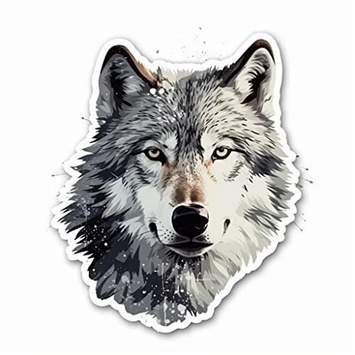 Image of Yoonek Graphics Wolf Vinyl Decal Sticker for Car, Laptop, Tumbler, More. # 001863Color6 (6 inch x 6 inch)