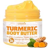 Ganskin Turmeric Face Cream – All Natural Skin Brightening Lotion – Turmeric Whipped Body Butter for Dark Spots, Hyperpigmentation – Skincare Cleanses, Fights Acne, Evens Tone, Scars, Sun Damage