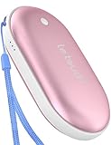 Letouch Rechargeable Hand Warmer 5200mAh Power Bank, Portable USB Electric Hand Warmers Double-sided Heating Mobile External Battery Charger Best Gift in Winter for Women,Man (5200mAh Rose Gold)