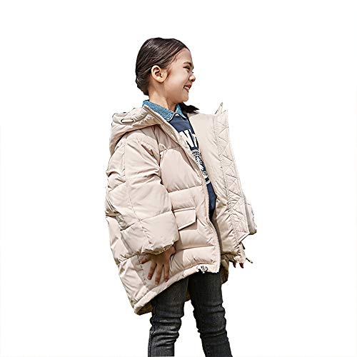 Moda Infantil por La Chaqueta De Invierno Nueva Largo Abajo De La Chaqueta Pato Blanco Abajo Luz A Prueba De Viento Y Transpirable Y Resistente Al Agua,Beige,130cm