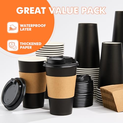 METAPRINT 100 Pack 16 oz Coffee Cups