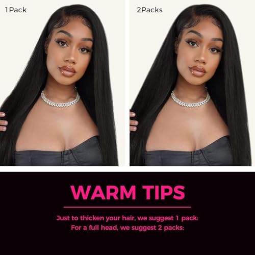 Nvnvdij Straight Clip in Hair Extensions Human Hair 8pcs Per Set with 18Clips Double Weft Clip in Human Hair Extensions Natural Black Color For Women (14 Inch, Straight Hair)