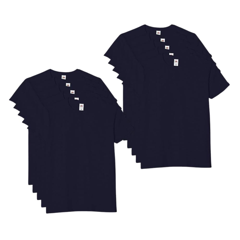 Generico Magliette Uomo Manica Corta 100% Cotone - Pacco da 10 T-Shirt Girocollo - Ideali per Stampa, Personalizzazione ed Uso Quotidiano