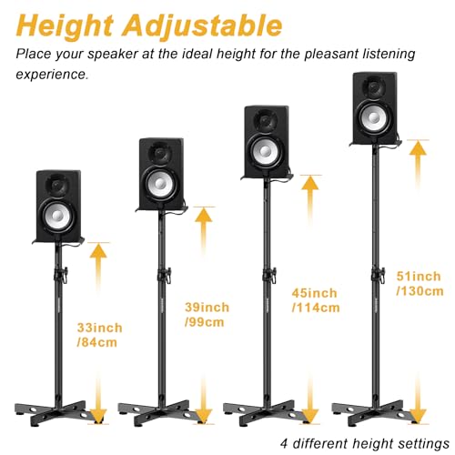 Vondynote Studio Monitor Stands Adjustable Height Speaker Stands With Cable Management thumb #2