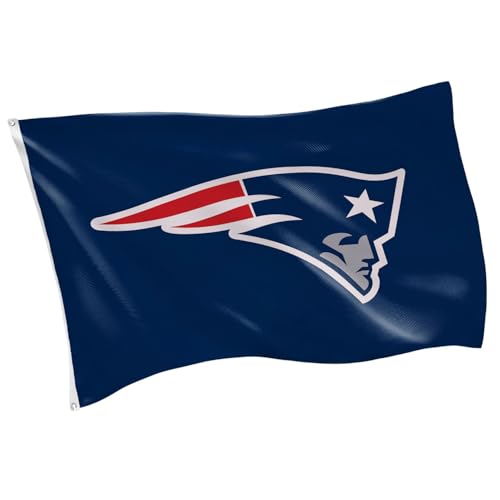 NFL New England Patriots 3 x 5 Outdoor Durable House Flag with Grommets | Sport Team Flag & Banner | Indoor Wall Decor Flag for Room | Works with Flag Poles for Outside House