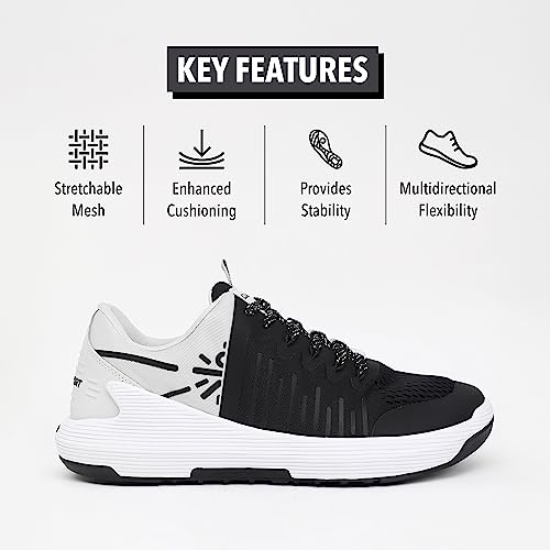 Image of CULT Men's Impact Training Shoes, Enhanced Grip, Multi-Directional Flexibility, High Energy Return, Engineered Mesh Upper, Lace-Up, Pull Tabs, Reinforced Heel & Toe Cap