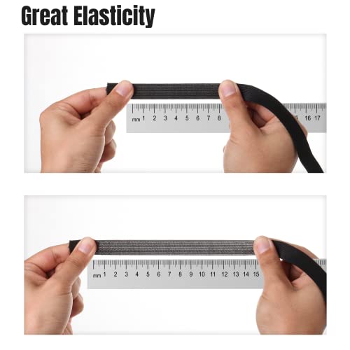 Mr. Pen- Elastic Band, 0.6", 11 Yards, Black, Elastic Band For Sewing, Black Elastic Band, Elastic Straps, Stretch Elastic For Sewing, Fabric Elastic Band, Waistband Elastic #TOP3