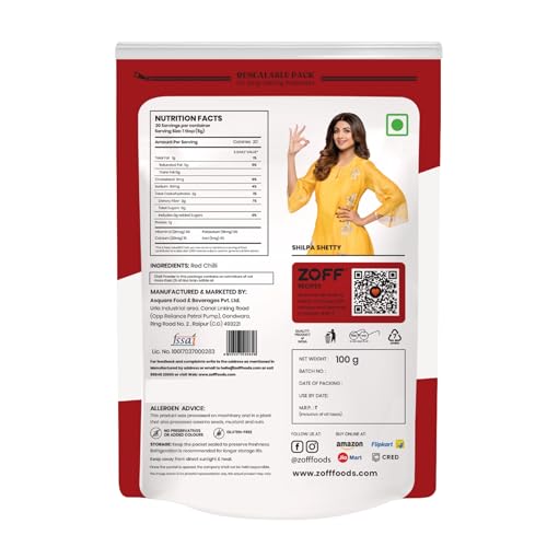 Image of Zoff Kashmiri Red Chilli Powder - Sun-Dried Kashmiri mirch powder, and Cool Ground for a Pure, Flavorful Experience in Every Dish - kashmiri lal mirch powder 300g