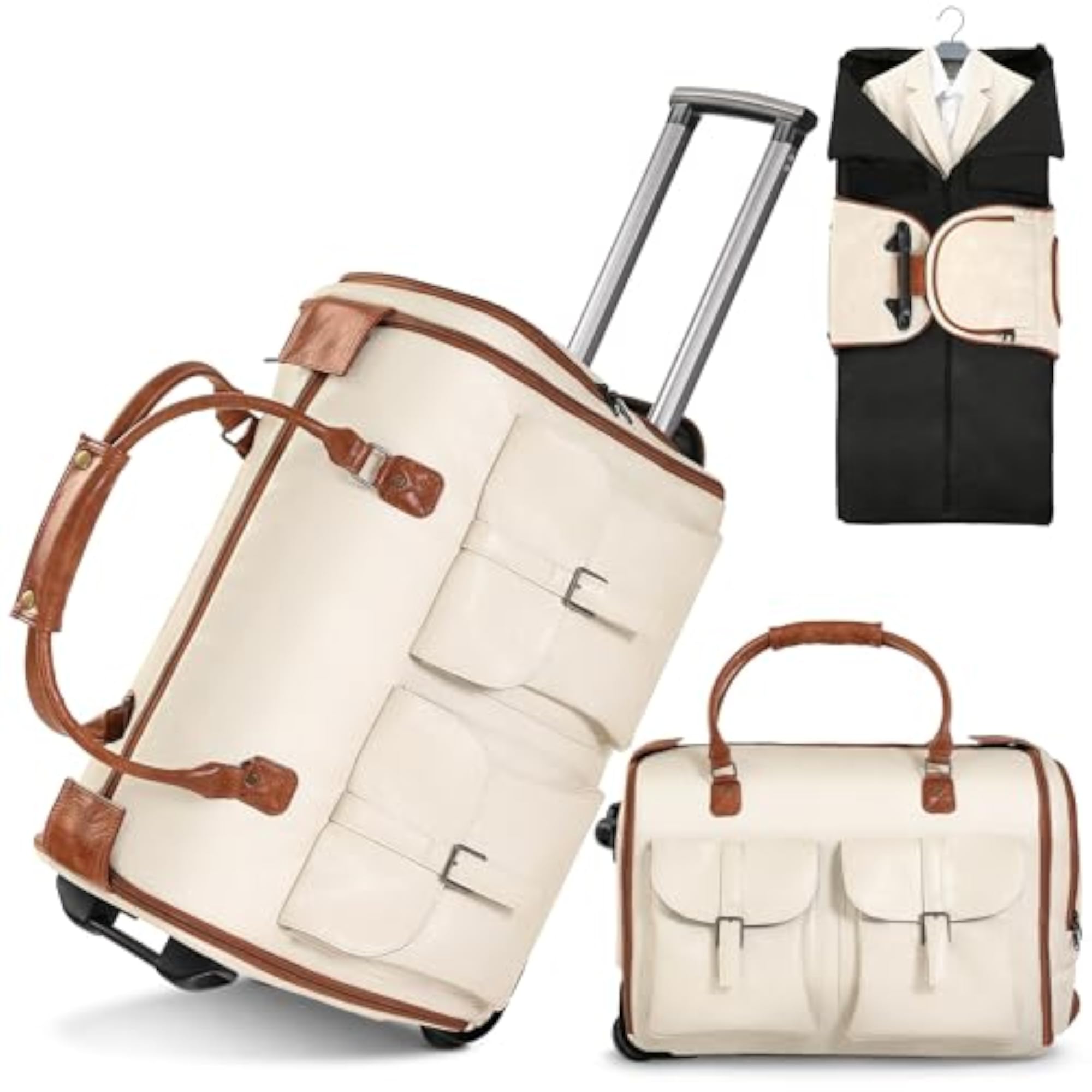 Garment Bags for Travel, Convertible Rolling Duffle Bag