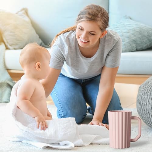Image of Baby Bath Rinse Cup, Silicone Body Washing Rinser Cup with Easy Grip Handle (Sand)