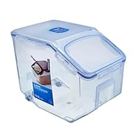 LocknLock PP Classic Küchen Caddy mit Klappdeckel | inkl. Dosierbecher | 12L | 35 x 23 x 27 cm | 100 % luftdicht-& auslaufsichere Schüttdose | Luftdichte Aufbewahrungsbox für Lebensmittel