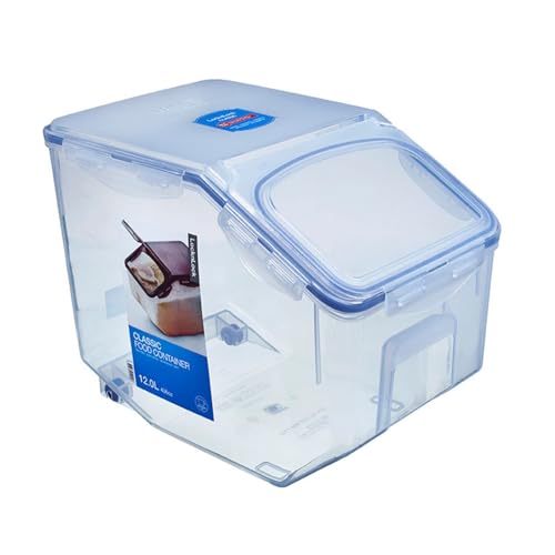 LocknLock PP Classic Küchen Caddy mit Klappdeckel | inkl. Dosierbecher | 12L | 35 x 23 x 27 cm | 100 % luftdicht-& auslaufsichere Schüttdose | Luftdichte Aufbewahrungsbox für Lebensmittel