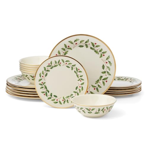 Image of Lenox 899203 Holiday 18-Piece Dinnerware Set, Service for 6